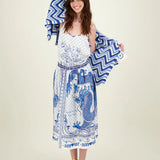 Me369 Vanessa Printed Midi Skirt / Amalfi Coast