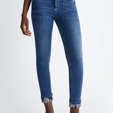Liu Jo High Waist Monroe cropped jeans with floral cuff