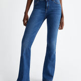 Liu Jo Better Denim Bottom Up High Waisted Flared Jeans / Blue Denim