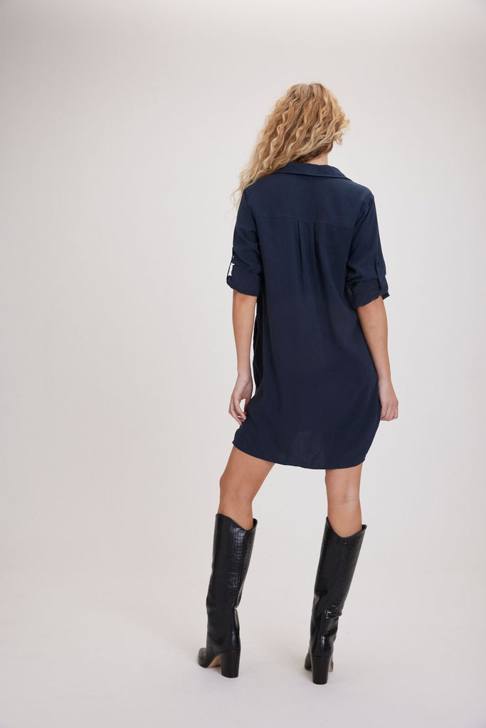 Bella Dahl Long Sleeve A Line Dress Endless Sea