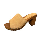 Bosabo Classic High Heel Mules/Light Tan Suede