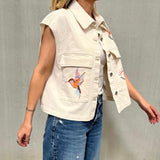 Please Cotton Embroidered Vest