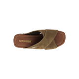 Les Tropeziennes Heeled Suede Mules / Khaki