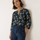 Indi & Cold Floral printed Blouse / Marino