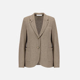Harris Wharf London Bicolour Frise Blazer / Taupe