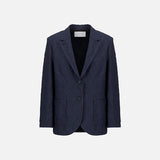 Harris Wharf London Travel Blazer Crinkle / Navy Blue