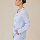 Bella Dahl Pocket Button Down Linen Shirt / Perennial Blue