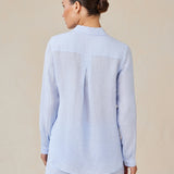 Bella Dahl Pocket Button Down Linen Shirt / Perennial Blue