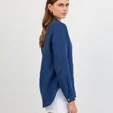 Bella Dahl Pocket Button Down Linen Shirt / Midnight Surf
