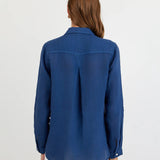 Bella Dahl Pocket Button Down Linen Shirt / Midnight Surf