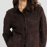 Alexandra Suede Jacket / Dark Brown