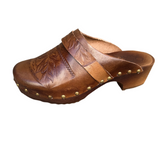 Bosabo Classic Clogs - Embossed Antique Tan