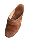 Bosabo Classic Clogs - Embossed Antique Tan