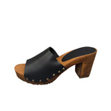 Bosabo Classic High Heel Mules / Black Leather