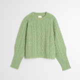 Indi & Cold Cable Knit Crop Sweather / Matcha