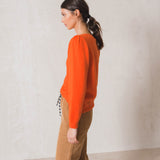 Indi & Cold Puffed Sleeve Jumper / Coral