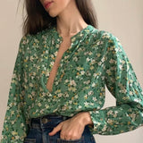 Marie Louise De Monterey Amy Blouse / Green Floral