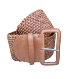 Woven Leather Belt / Brown