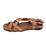 Bosabo Cross Over Sling Back Sandal / Caramel