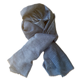 Linen Scarf French Navy Stripes/ Houndstooth