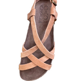 Bosabo Cross Over Sling Back Sandal / Caramel