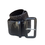 Woven Leather Belt / Black