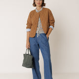 Indi & Cold Reversible Quilted Coat / Almond
