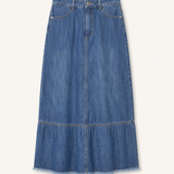 Please Denim Skirt / Washed Blue