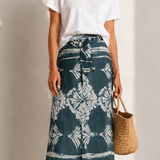 Diega Jopiao Skirt / Aqua-Ecru