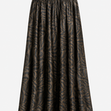Please Elastic Waist Skirt / Golden Leaf Print