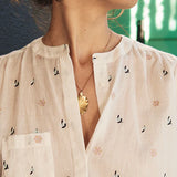 Marie Louise De Montery Amy  Embroidered Blouse / Ecru