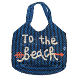 The Jacksons To The Beach Jute Bag / Dark Navy - Cobalt - Natural