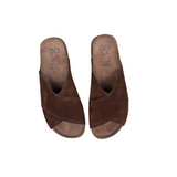 Bosabo Cross-over Slides / Chocolate Suede