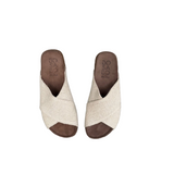 Bosabo Cross-over Slides / Light Beige Linen