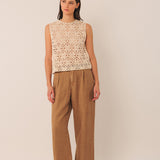 Indi & Cold Button Up Crochet Top / Crudo