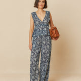 Indi & Cold Wide Leg Pant / Indigo Pattern