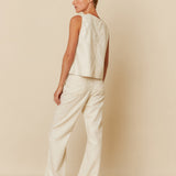 Indi & Cold Pinstripe Vest / Crudo