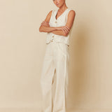 Indi & Cold Pinstripe Vest / Crudo