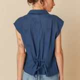 Indi & Cold Elastic Short Sleeve Shirt / Indigo