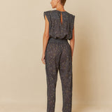 Indi & Cold Printed Cotton Jumpsuit / Carbon