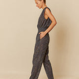 Indi & Cold Printed Cotton Jumpsuit / Carbon