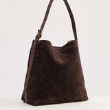 Suede Cabas Tote / Chocolate