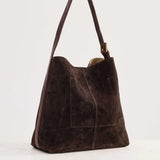 Suede Cabas Tote / Chocolate
