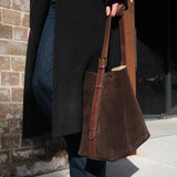 Suede Cabas Tote / Chocolate