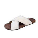 Bosabo Cross-over Slides / Blanc Cowhide