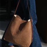 Suede Cabas Tote / Chesnut