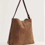 Suede Cabas Tote / Chesnut