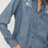 Rails Ingrid Long Sleeve Button Down Shirt / Fleur Embroidery