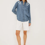 Rails Ingrid Long Sleeve Button Down Shirt / Fleur Embroidery