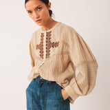 Indi & Cold Ethnic Embroidered Shirt / Piedra